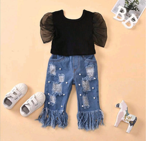 Conjunto jeans de perlas