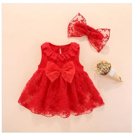 Sweet baby dress red